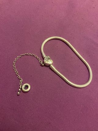 Pulsera Pandora Corazón Plata 925 19cm