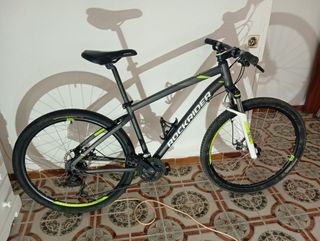 Bicicleta Rockrider Gris y Verde