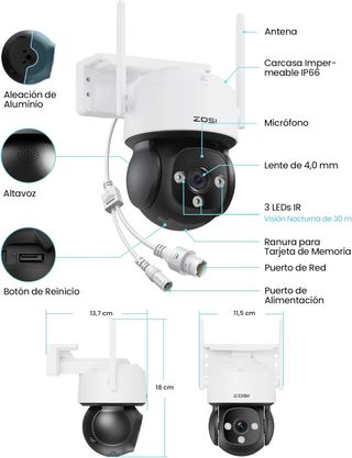 4K 8MP Cámara Vigilancia WiFi Exterior / SIM 64GB