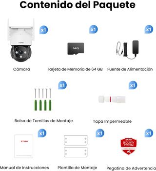 4K 8MP Cámara Vigilancia WiFi Exterior / SIM 64GB
