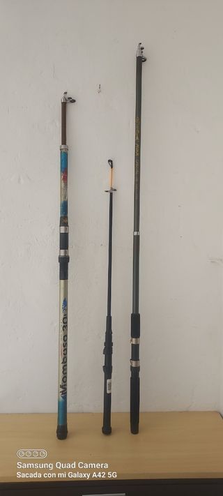 Lote 3 cañas pesca tal como se ve anunc
