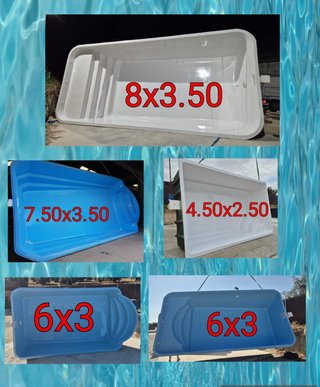 Piscina de poliéster. Parias medidas y modelos