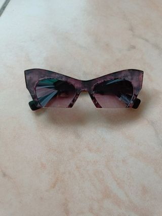 Occhiali da sole floreale rosa cat-eye