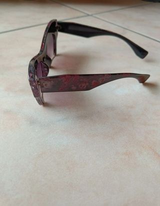 Occhiali da sole floreale rosa cat-eye