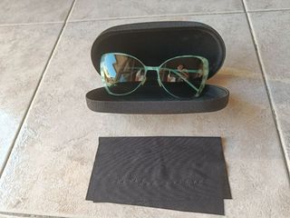 Occhiali da sole camouflage verde cat-eye