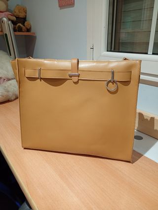 Bolso grande beige mujer