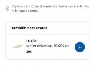 ESTRUCTURA DE CAMA BLANCA ASKVOLL DE IKEA 90 X 20