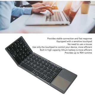 Teclado Bluetooth Plegable, Inalámbrico Portátil Tri Fold con Panel Táctil, NUEVO