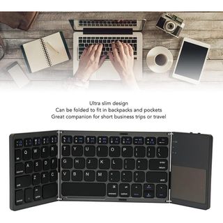 Teclado Bluetooth Plegable, Inalámbrico Portátil Tri Fold con Panel Táctil, NUEVO