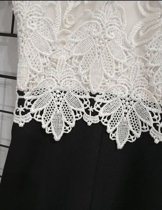 Vestido fiesta cóctel bicolor bordado