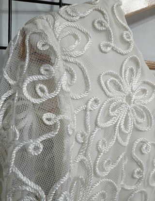 Vestido fiesta cóctel bicolor bordado