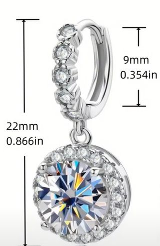 Pendientes 4CT Moissanitas en PLATA de Ley 