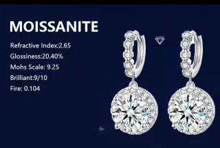 Pendientes 4CT Moissanitas en PLATA de Ley