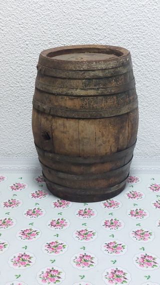 Barril de madera rústico 40cm altura