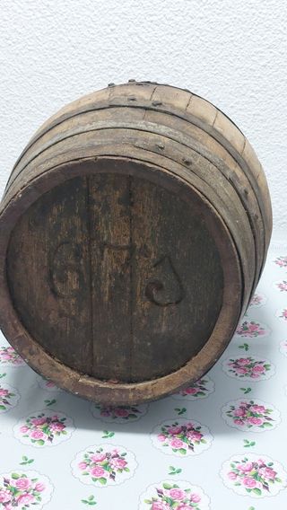 Barril de madera rústico 40cm altura