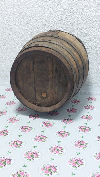 Barril de madera rústico 40cm altura