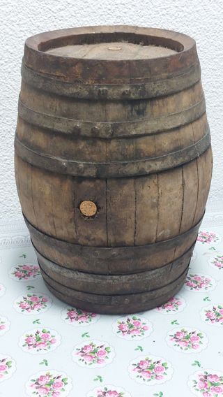 Barril de madera rústico 40cm altura