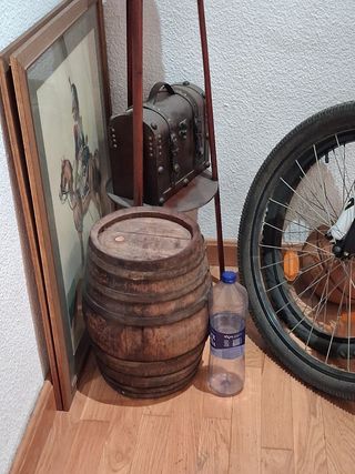 Barril de madera rústico 40cm altura