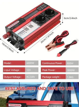 Power inverter. Inversor corriente de 12v a 220