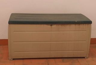 Baúl de Resina para Terraza Beige/Verde