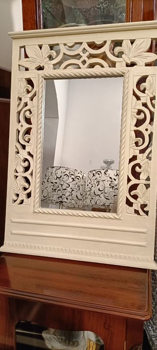 Espejo de madera y cristal