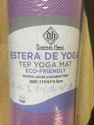 Esterilla violeta Yoga/Pilates 173x61x0,6 cm