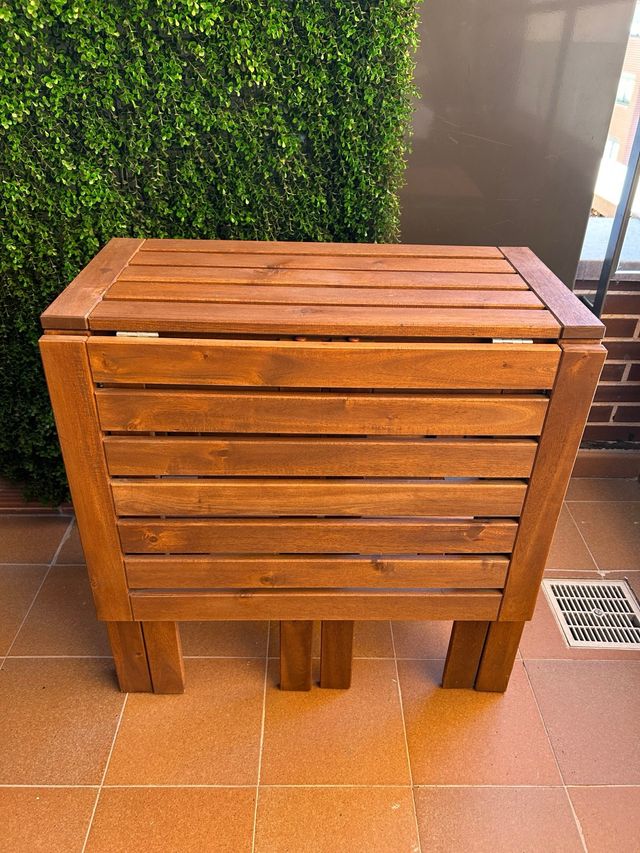 Mesa madera teka exterior extensible