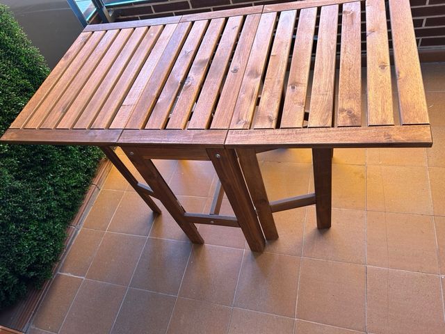 Mesa madera teka exterior extensible