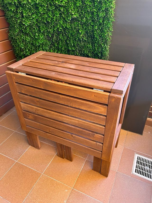 Mesa madera teka exterior extensible