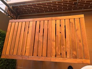 Mesa madera teka exterior extensible