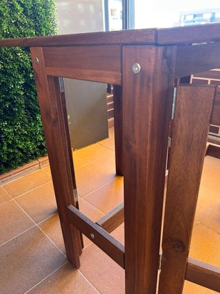 Mesa madera teka exterior extensible