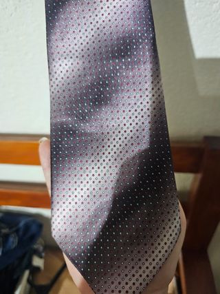 Corbata Fulang Gris y Rojo