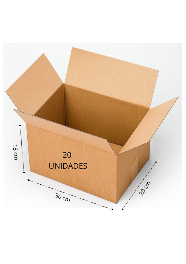 20 Cajas de Cartón 30x20x15 cm