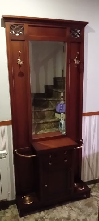 Mueble recibidor madera y metal