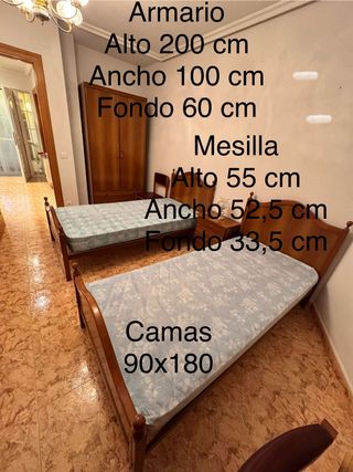 Habitación completa: Cama, Mesilla y Armario