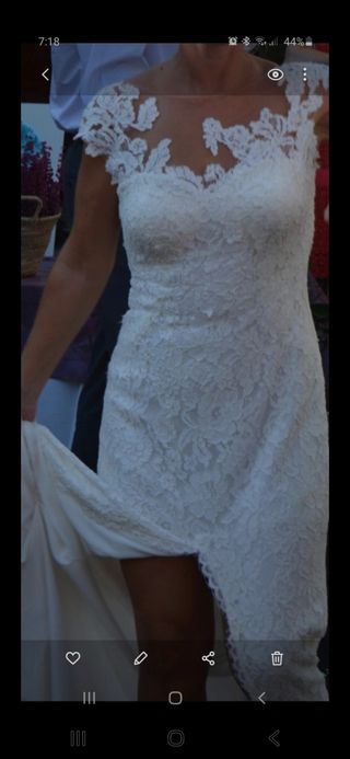 Vestido de Novia Coctel Encaje