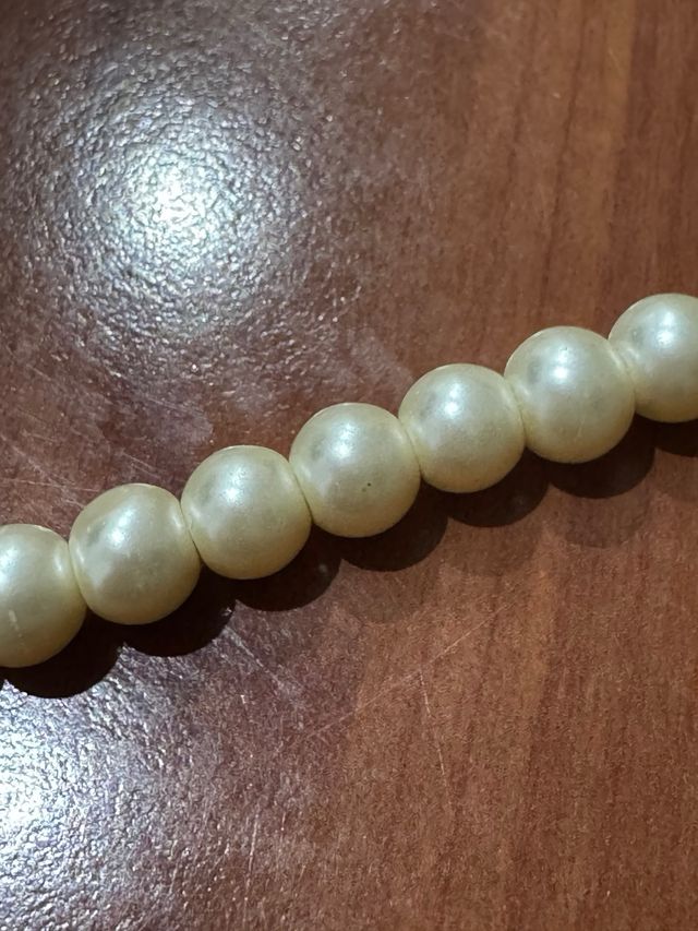 Vintage Collier Perle Bianche Argento