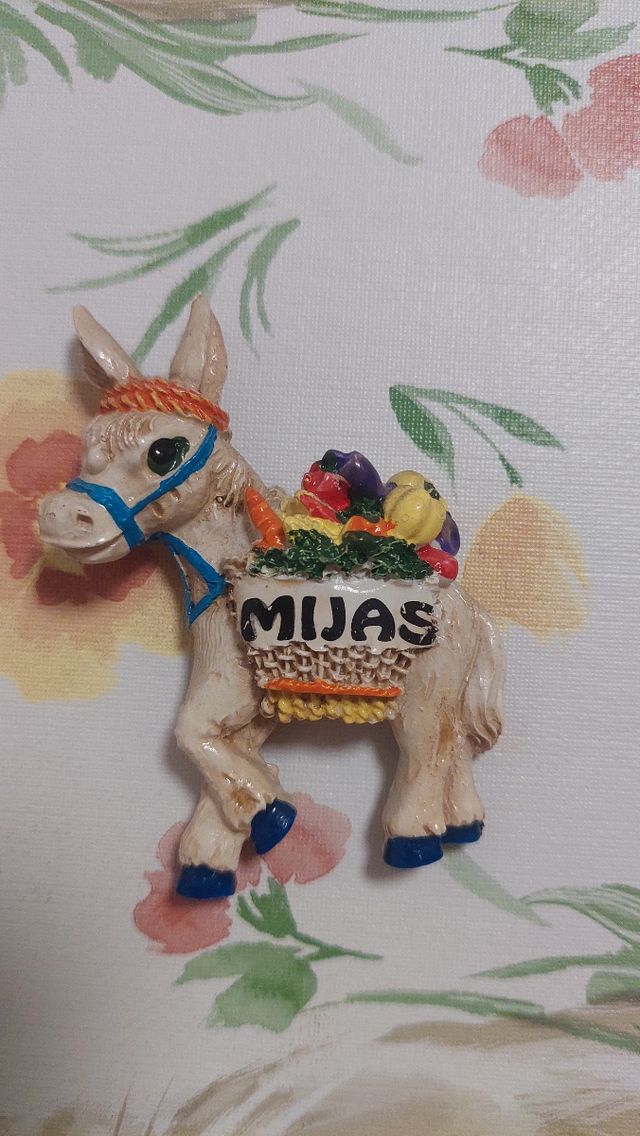 Imán Burro Taxi con cesta de Mijas, Málaga