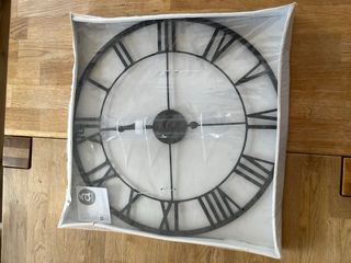 Reloj de Pared Grande Metal Negro