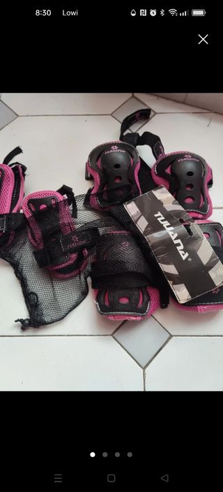 Protecciones patines y skate rosa