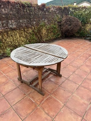 SE REGALA Mesa de jardín redonda de madera 