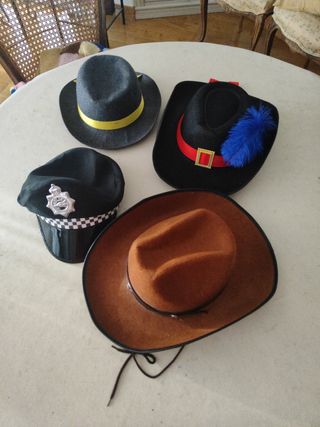 Lote de 4 Sombreros Disfraces