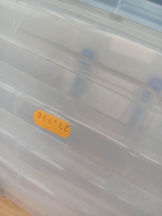 Caja de almacenaje con ruedas y tapa