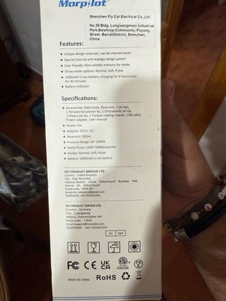 Irrigador Dental Morpilot Azul sin estrenar