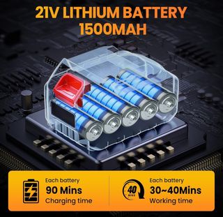 Taladro Inalámbrico 21V con Batería y Accesorios