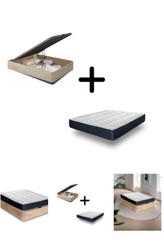 Cama con base de madera