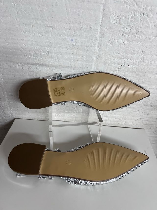 Sandalias Planas Corina Plata T. 38