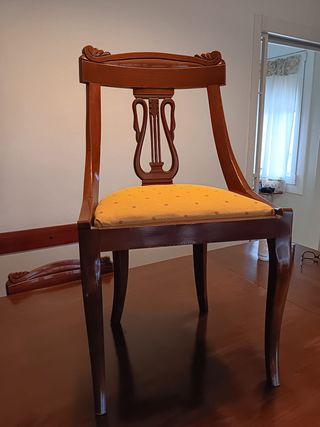 Sillas estilo francés madera y tela