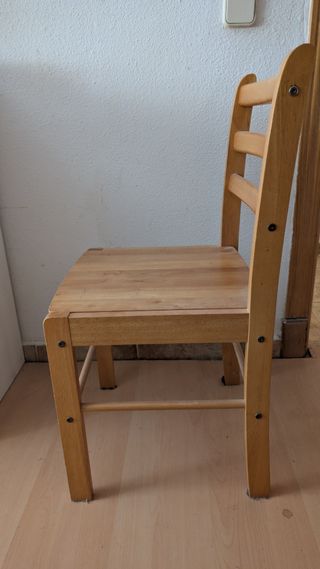 Pareja Sillas de comedor de madera tono roble