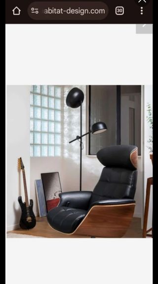 Lámpara de pie negra metal Habitat 185cm